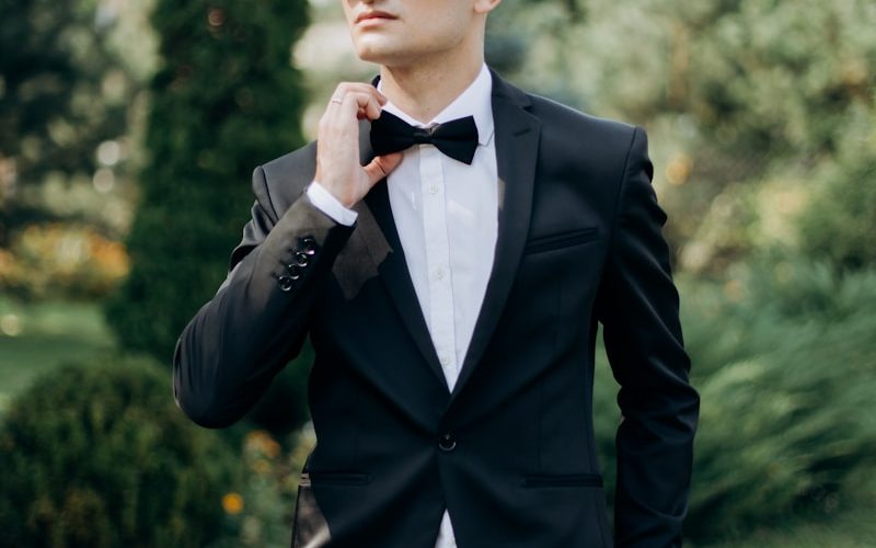 man in black tuxedo